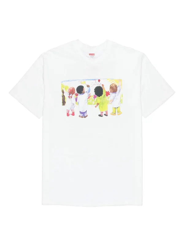 Футболка ss19 kids tee white kids graffiti round neck short sleeve Supreme — изображение 1 из 2, белый