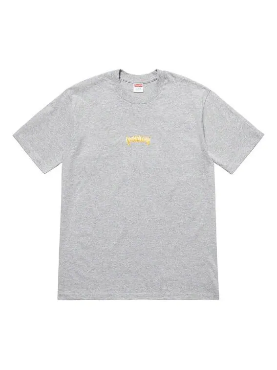 Футболка ss19 fronts tee heather grey round neck pullover short sleeve gray Supreme — изображение 1 из 1, серый