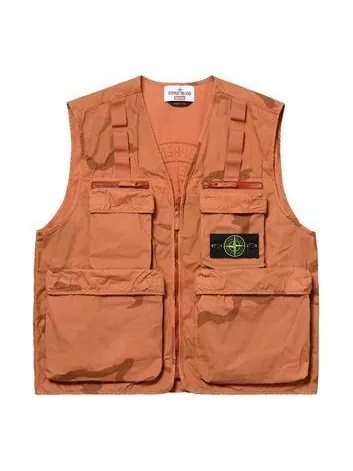 Жилет x stone island water resistant brushed cotton canvas vest 'brown' Supreme — изображение 1 из 2, коричневый