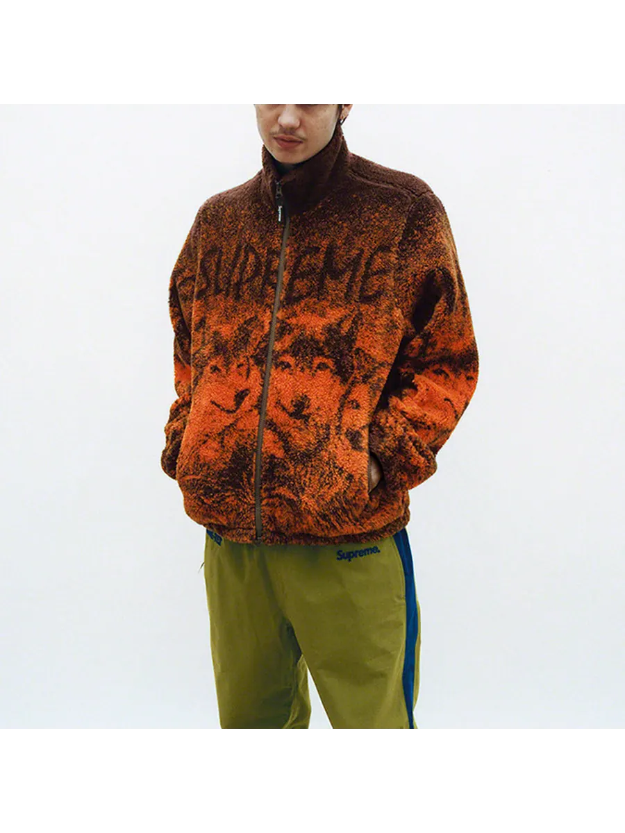 Куртка Supreme SS19 Wolf Fleece Jacket Orange Totem polar fleece Unisex — изображение 3 из 3, оранжевый