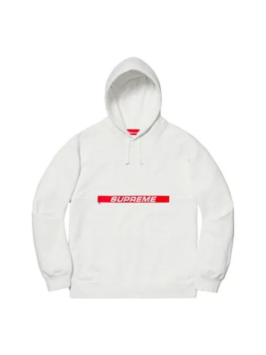 Толстовка ss19 zip pouch hooded sweatshirt white logo Supreme — изображение 1 из 1, белый