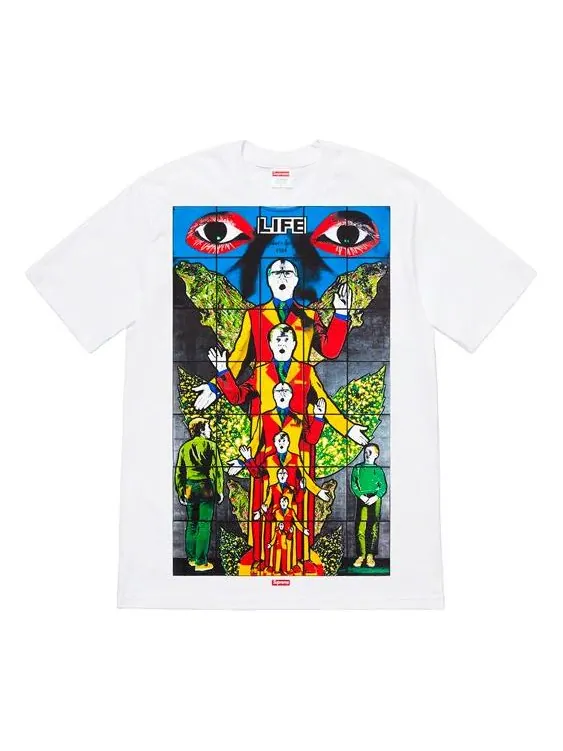 Футболка ss19 gilbert george life white tee Supreme — изображение 1 из 1, белый
