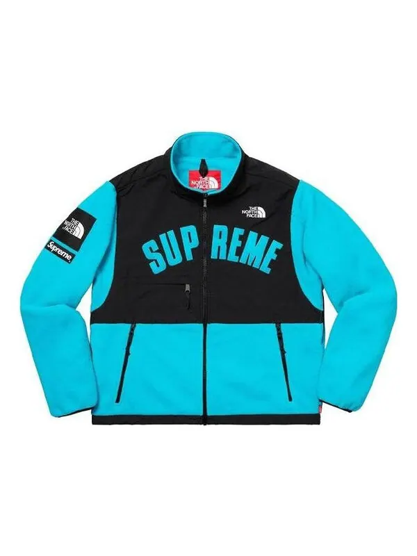 Куртка x the north face arc logo denali fleece jacket 'black blue' Supreme — изображение 1 из 4, черный/синий