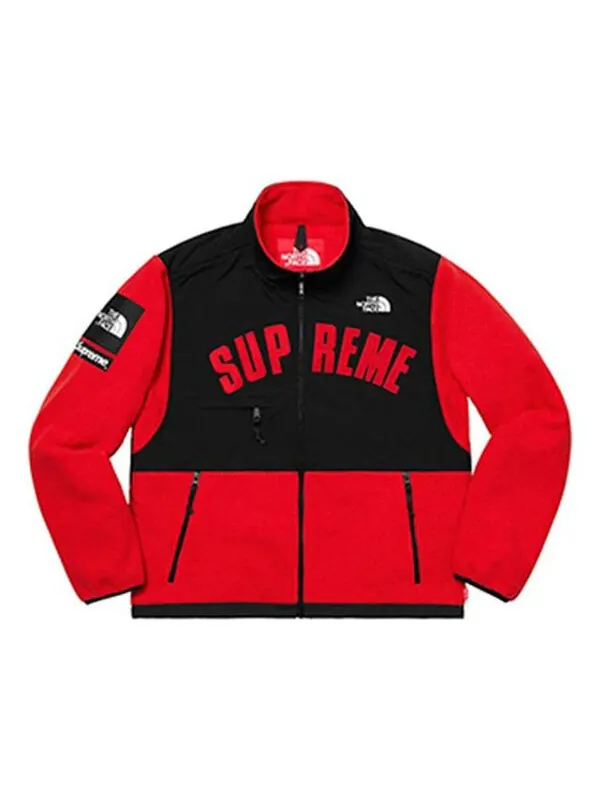 Куртка Supreme SS19 x The North Face Arc Logo Denali Fleece Jacket Red — изображение 1 из 4, красный