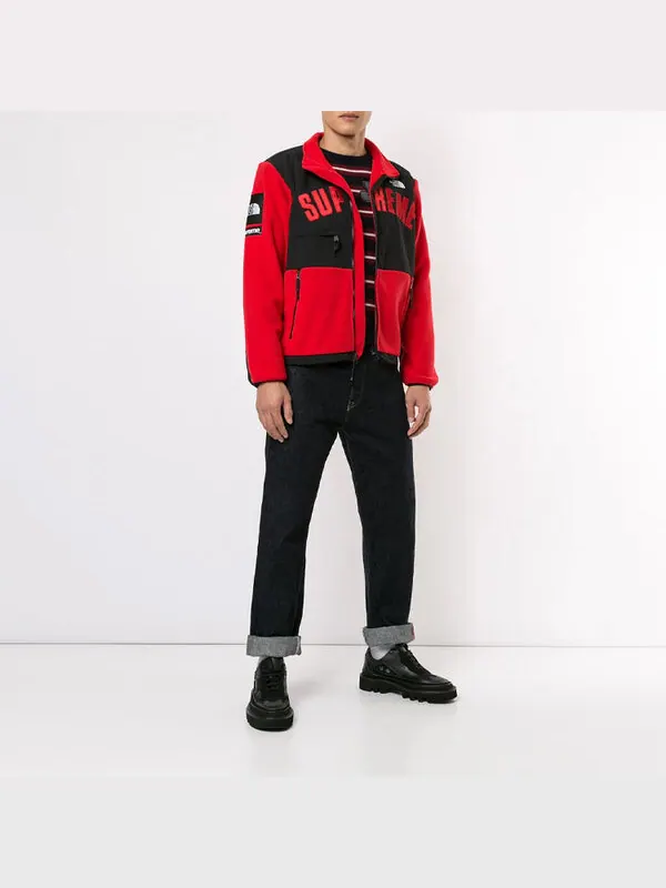 Куртка Supreme SS19 x The North Face Arc Logo Denali Fleece Jacket Red — изображение 3 из 4, красный