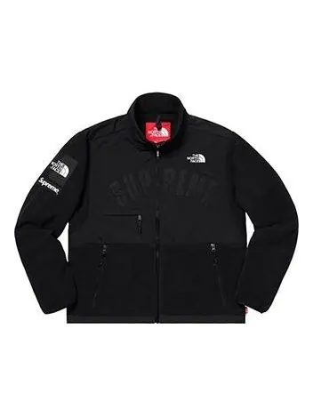Куртка x the north face arc logo denali fleece jacket 'black white' Supreme — изображение 1 из 2, черный/белый