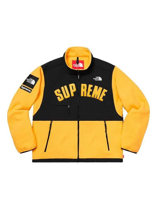 Куртка Supreme SS19 x The North Face Arc Logo Denali Fleece Jacket Yellow — изображение 1 из 4, желтый