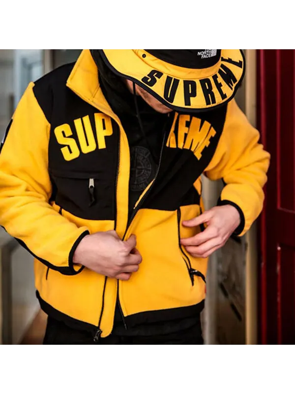 Куртка Supreme SS19 x The North Face Arc Logo Denali Fleece Jacket Yellow — изображение 4 из 4, желтый