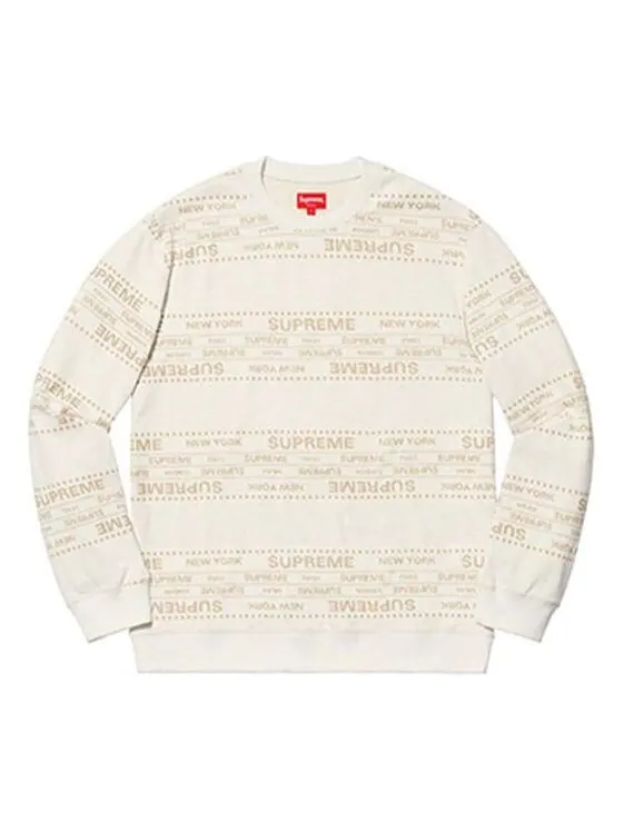 Свитер metallic jacquard crewneck 'white' Supreme — изображение 1 из 1, белый