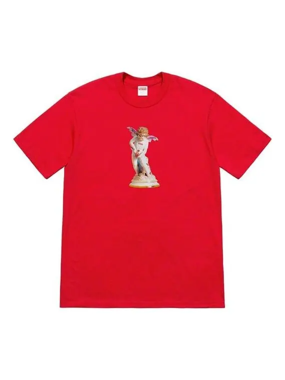 Футболка ss19 cupid tee red angel printing short sleeve Supreme — изображение 1 из 1, красный