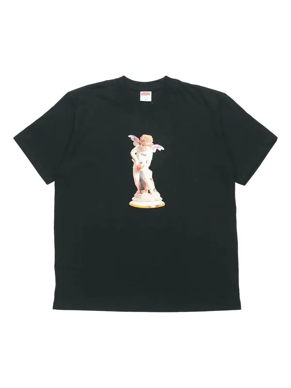Футболка cupid tee black angel printing short sleeve Supreme — изображение 1 из 2, черный