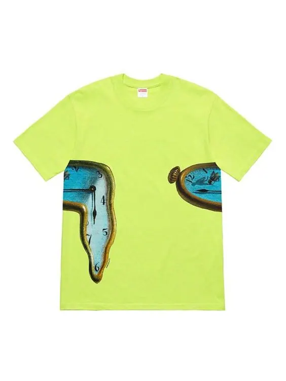 Футболка ss19 the persistence of memory neongreen tee Supreme — изображение 1 из 2, зеленый
