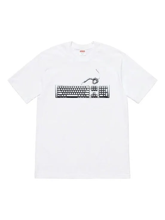 Футболка ss19 keyboard tee white pattern short sleeve Supreme — изображение 1 из 1, белый
