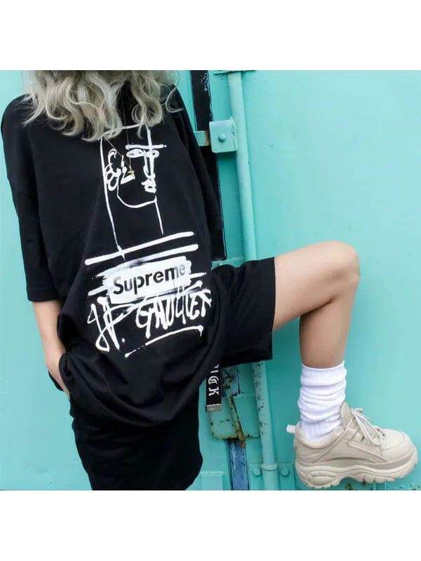Футболка ss19 x jean paul gaultier black tee Supreme — изображение 2 из 2, черный