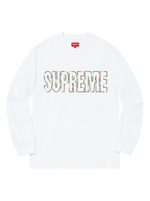 Футболка ss19 international ls tee white logo tee Supreme — изображение 1 из 1, белый