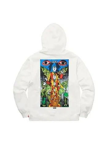 Толстовка x gilbert george life hooded sweatshirt 'white multi-color' Supreme — изображение 2 из 2, белый/мульти