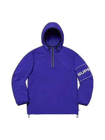 Куртка ripstop hooded pullover half zipper waterproof interchange jacket blue Supreme — изображение 1 из 2, синий