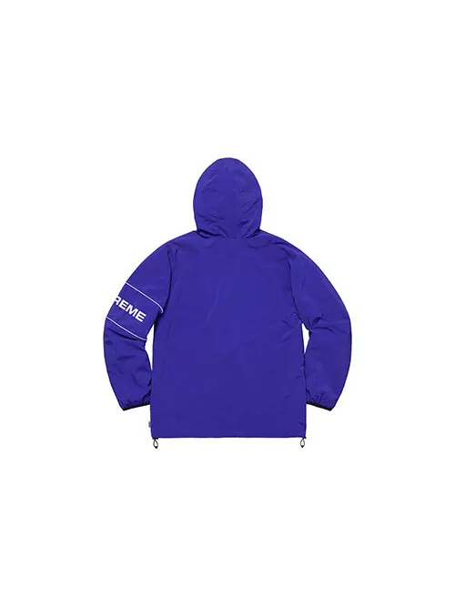 Куртка ripstop hooded pullover half zipper waterproof interchange jacket blue Supreme — изображение 2 из 2, синий