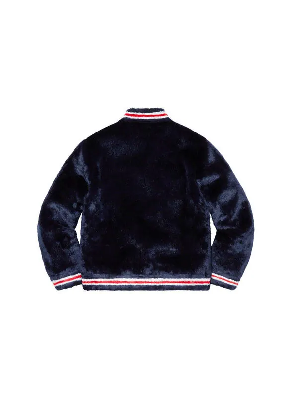 Куртка ss20 week 1 faux fur varsity jacket Supreme — изображение 3 из 3, синий