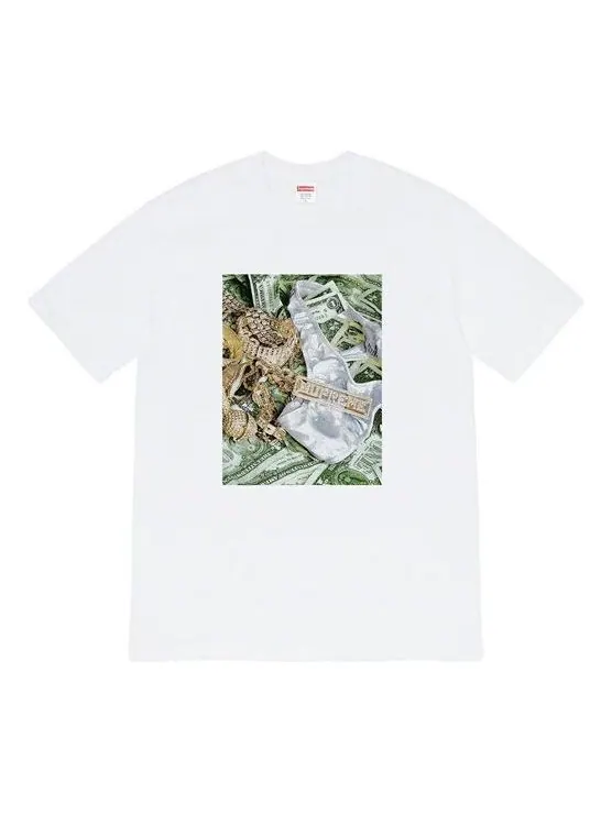 Футболка ss20 week 1 bling tee us dollar printing short sleeve white Supreme — изображение 1 из 1, белый