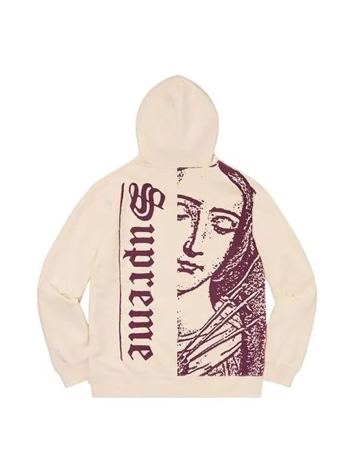 Толстовка mary hooded sweatshirt 'beige purple' Supreme — изображение 2 из 2, бежевый/фиолетовый