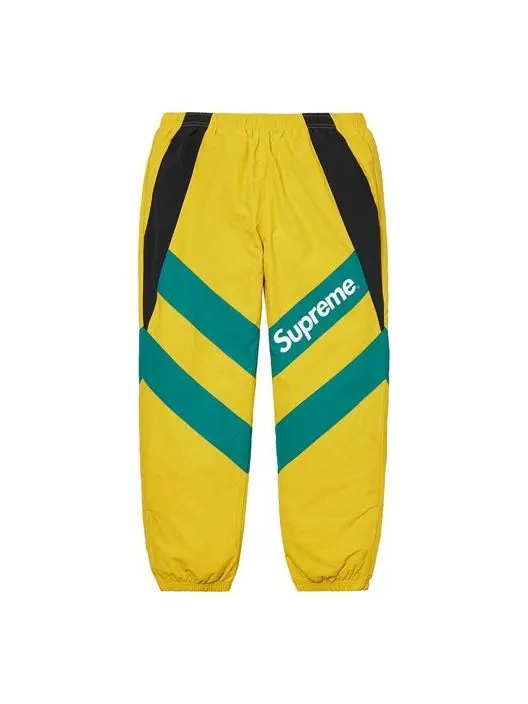 Брюки paneled track pants 'yellow green black' Supreme — изображение 2 из 2, желтый/зеленый/черный