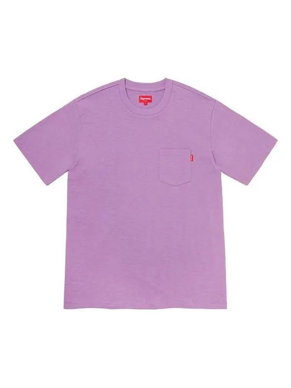 Футболка ss20 week 1 s/s pocket tee basic short sleeve purple t-shirt Supreme — изображение 1 из 1, светлый фиолетовый