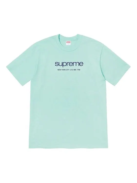 Футболка ss20 week 1 shop tee logo tee Supreme — изображение 1 из 1, светлый синий