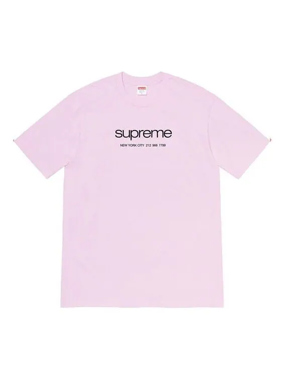 Футболка ss20 week 1 shop tee logo tee Supreme — изображение 1 из 1, светлый фиолетовый