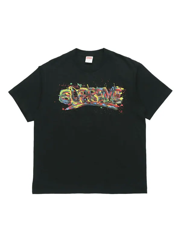 Футболка ss20 week 1 paint logo tee logo tee Supreme — изображение 1 из 2, черный
