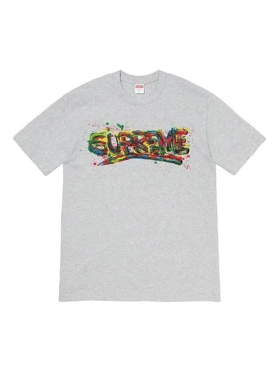 Футболка ss20 week 1 paint logo tee logo tee Supreme — изображение 1 из 1, серый