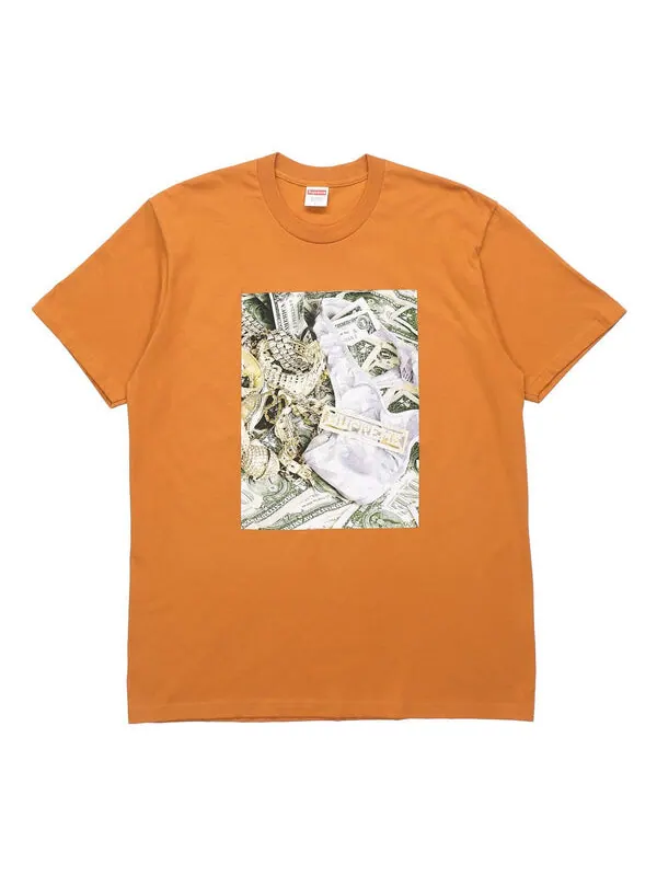 Футболка ss20 money printing short sleeve orange Supreme — изображение 1 из 2, оранжевый