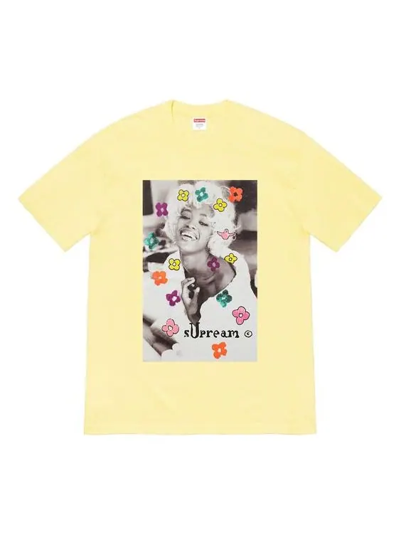 Футболка ss20 week 1 naomi tee character printing short sleeve yellow Supreme — изображение 1 из 1, светлый желтый