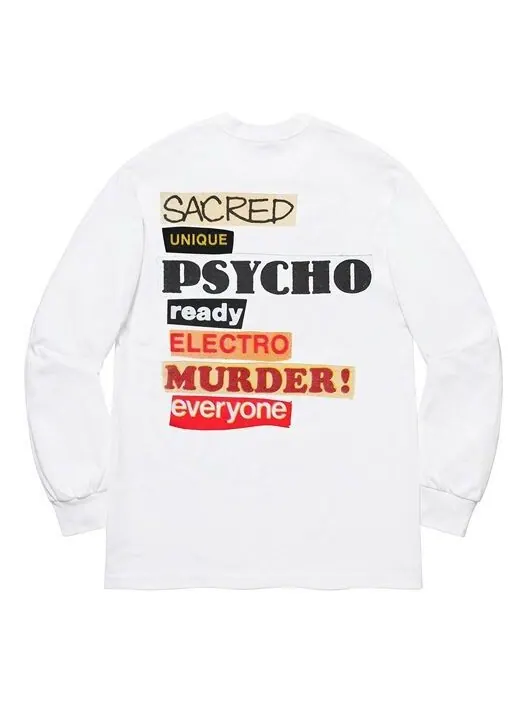 Футболка ss20 back alphabet long sleeves white Supreme — изображение 1 из 2, белый
