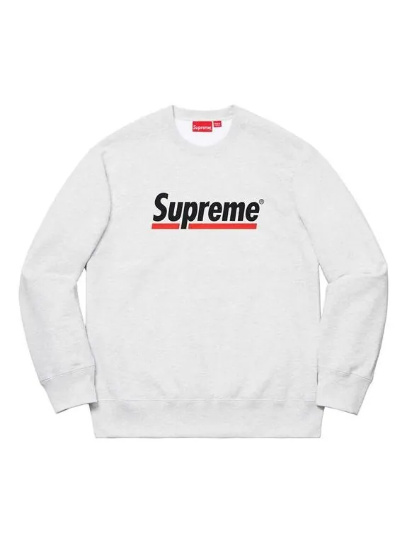 Худи Supreme SS20 Week 2 Underline Crewneck logo Round Neck Pullover Unisex light grey — изображение 1 из 1, светлый серый