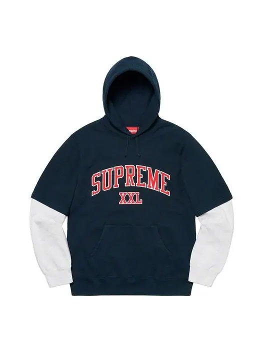 Толстовка ss20 week 2 xxl hooded sweatshirt xxl Supreme — изображение 1 из 1, темно-синий
