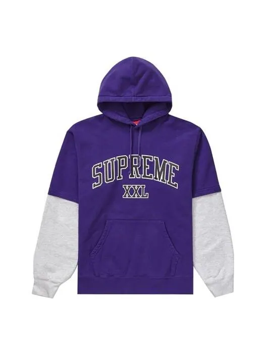 Толстовка ss20 week 2 xxl hooded sweatshirt xxl Supreme — изображение 1 из 1, фиолетовый