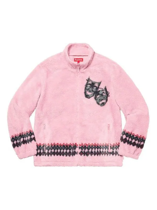 Куртка ss20 week 2 drama mask fleece jacket Supreme — изображение 1 из 3, розовый