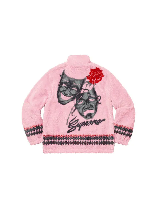 Куртка ss20 week 2 drama mask fleece jacket Supreme — изображение 2 из 3, розовый