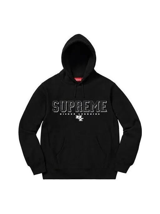 Толстовка gems hooded sweatshirt 'black white' Supreme — изображение 1 из 1, черный/белый