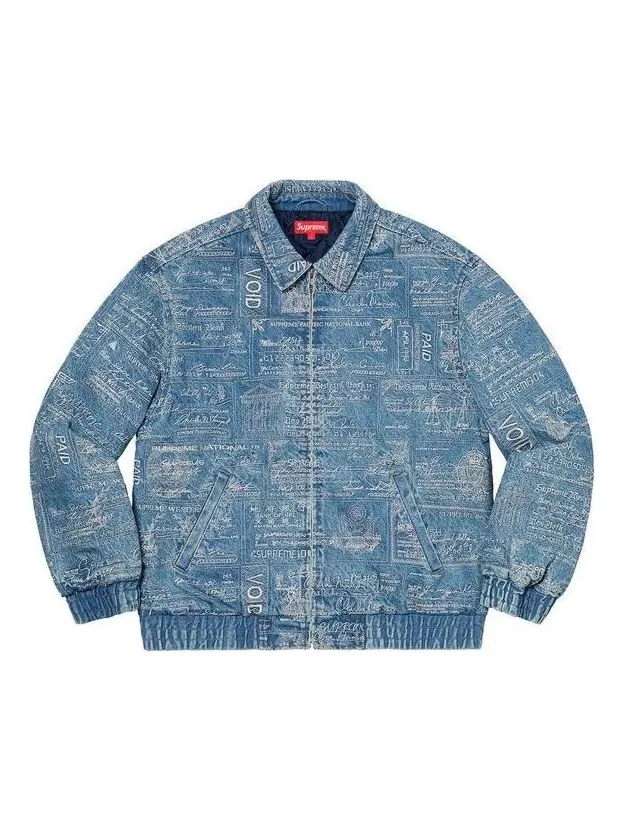 Куртка Supreme Checks Embroidered Denim Jacket 'Teal' — изображение 1 из 3, бирюзовый
