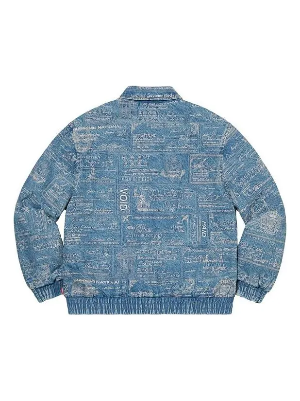 Куртка Supreme Checks Embroidered Denim Jacket 'Teal' — изображение 2 из 3, бирюзовый