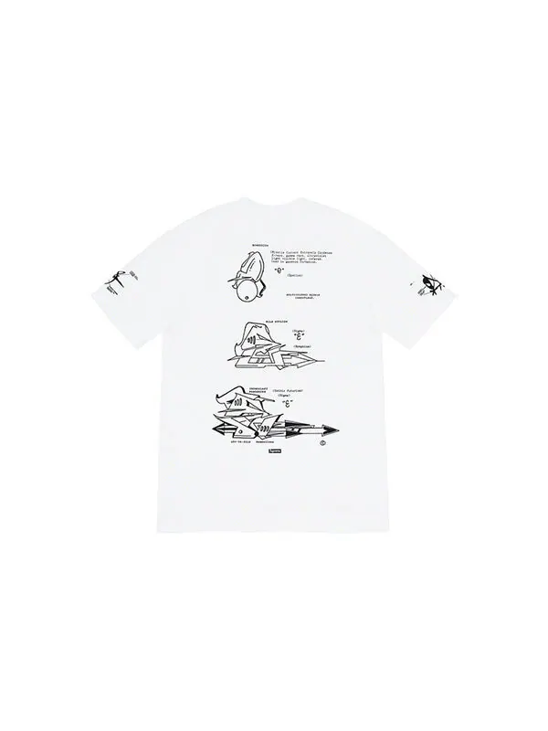 Футболка ss20 week 4 rammellzee tag tee logo tee Supreme — изображение 2 из 2, белый