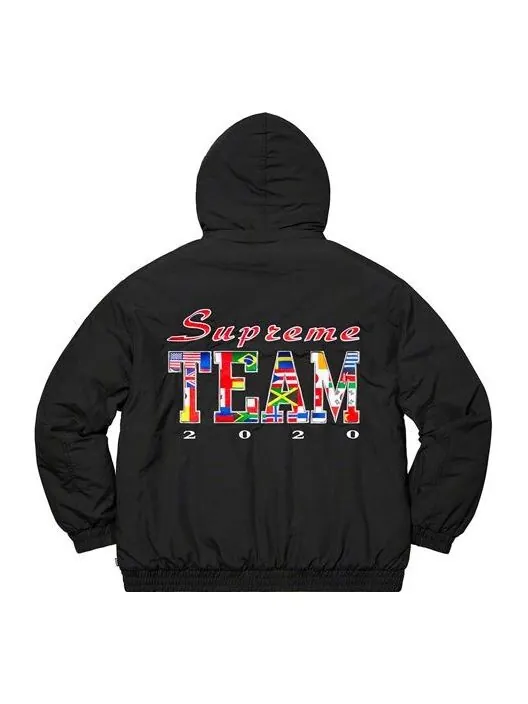 Куртка super team puffy jacket 'black' Supreme — изображение 2 из 3, черный