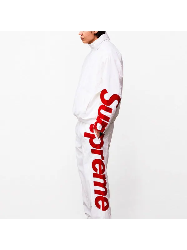 Куртка spellout track jacket 'white red' Supreme — изображение 4 из 4, белый/красный