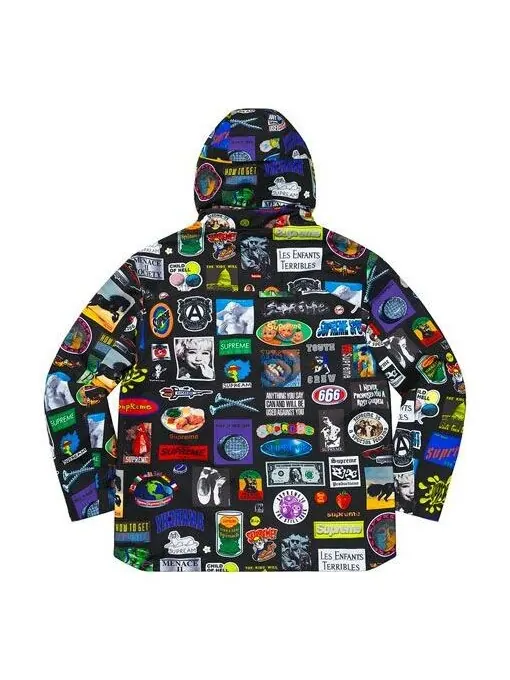 Куртка gore-tex stickers shell jacket 'multi-color' Supreme — изображение 3 из 4, черный/хаки