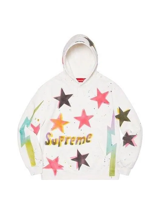 Толстовка gonz stars hooded sweatshirt 'white red black yellow' Supreme — изображение 1 из 2
