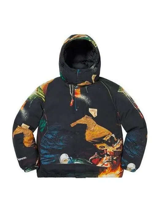 Куртка Supreme Firecracker Down Jacket 'Black Yellow' — изображение 1 из 4, черный