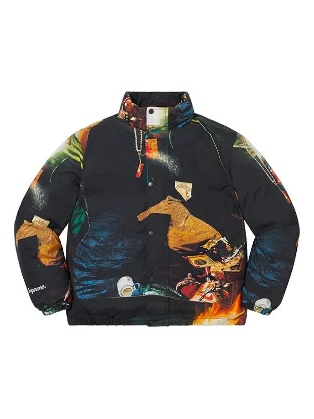 Куртка Supreme Firecracker Down Jacket 'Black Yellow' — изображение 3 из 4, черный