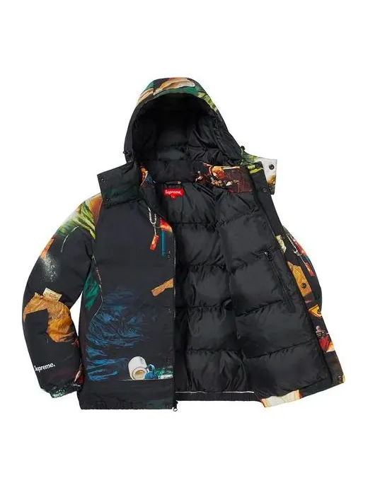 Куртка Supreme Firecracker Down Jacket 'Black Yellow' — изображение 4 из 4, черный